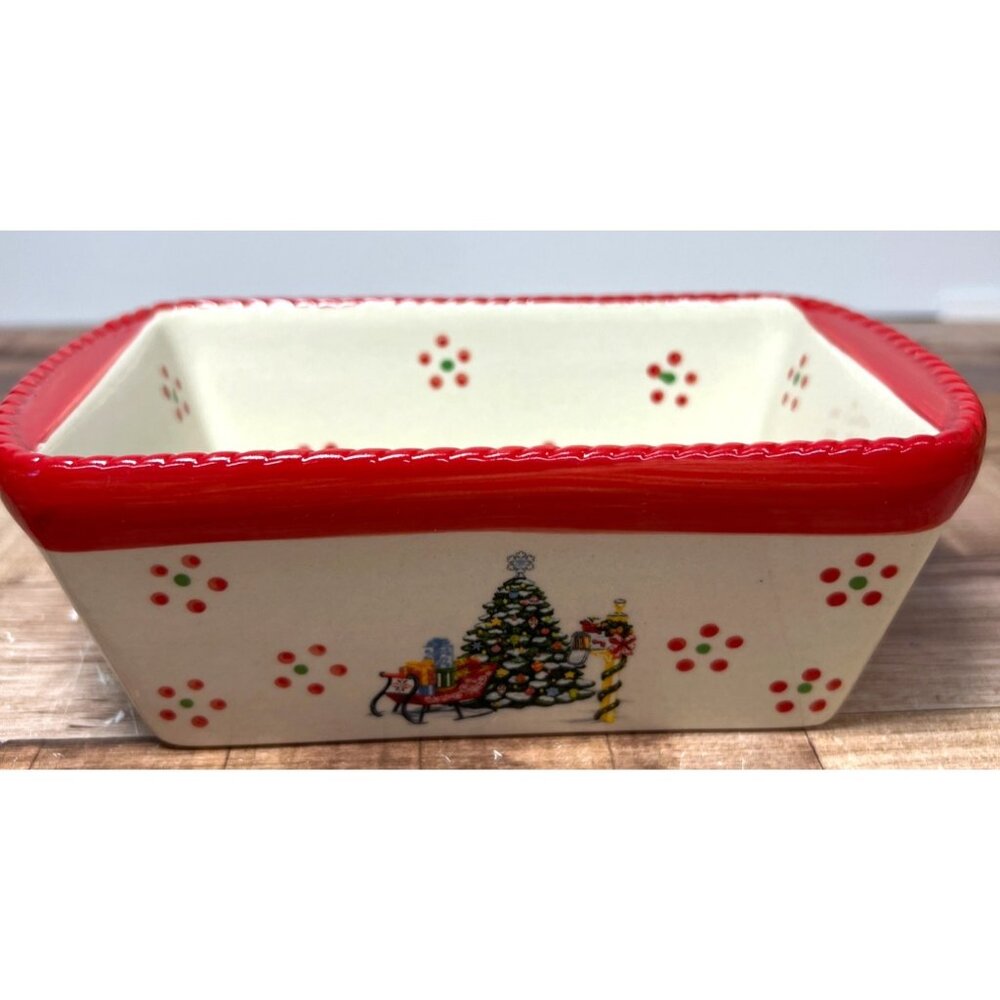 Temp-tations Holiday 12 Oz Ceramic Loaf Pan With Lid